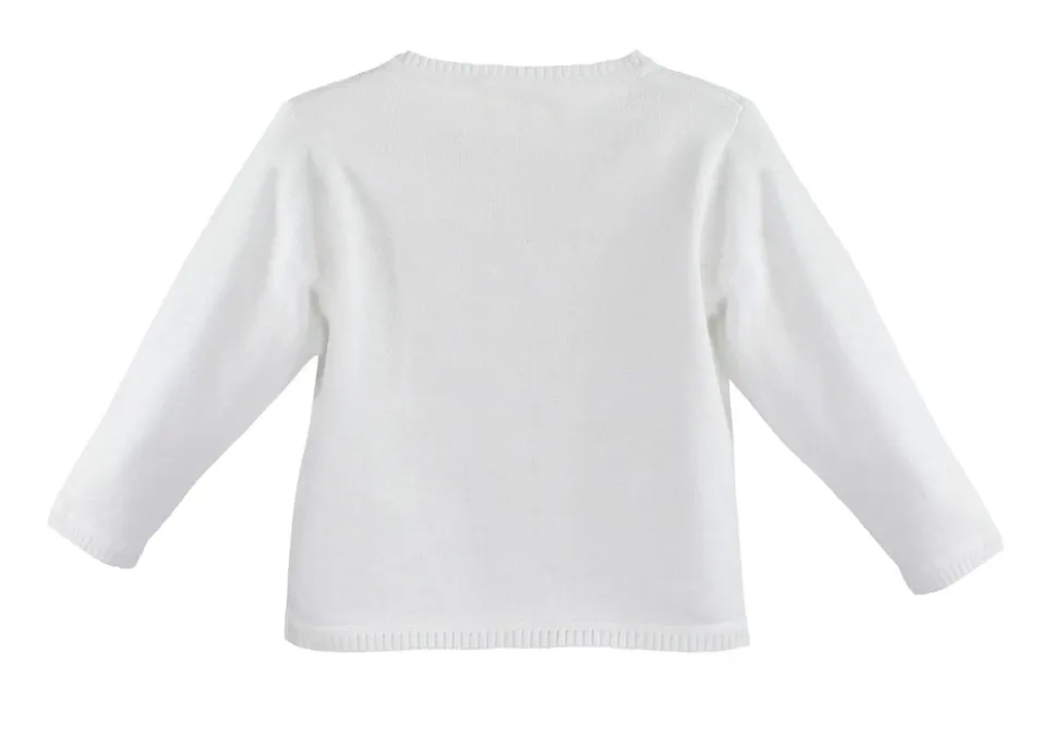 White Cardigan - Ladder Edge