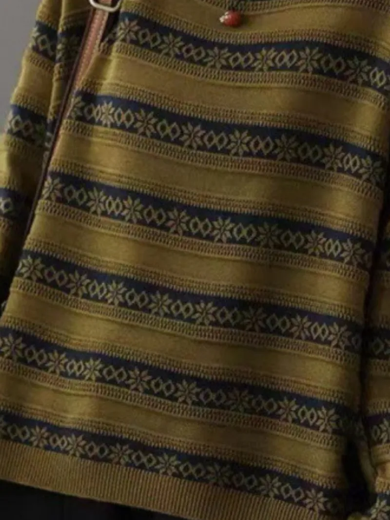 Women's Autumn Amore Stripes Loose Sweater
