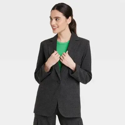 Women's Oversized Fall Blazer A New Day Lightweight Single-Breasted Notched Collar